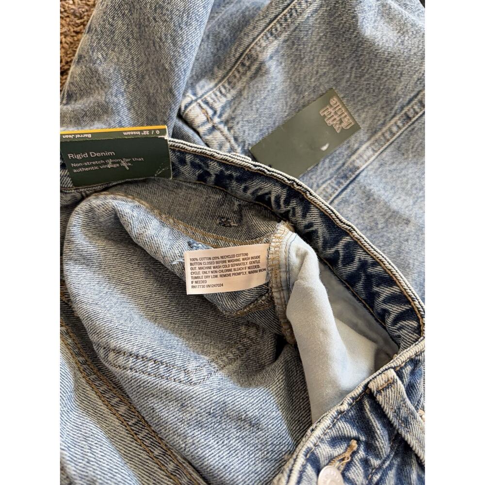NWT Wild Fable Barrel Jeans Size 0/32 Mid Rise Baggy Wide Leg Curved Denim - Picture 9 of 9